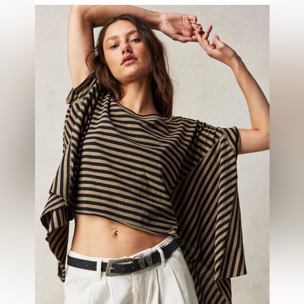 Free People Striped Angel Tee